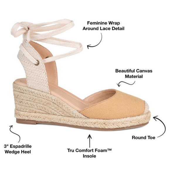 Journee Collection Monte True Comfort Foam Slingback Wedge Heels Size 7.5 - Picture 1 of 16